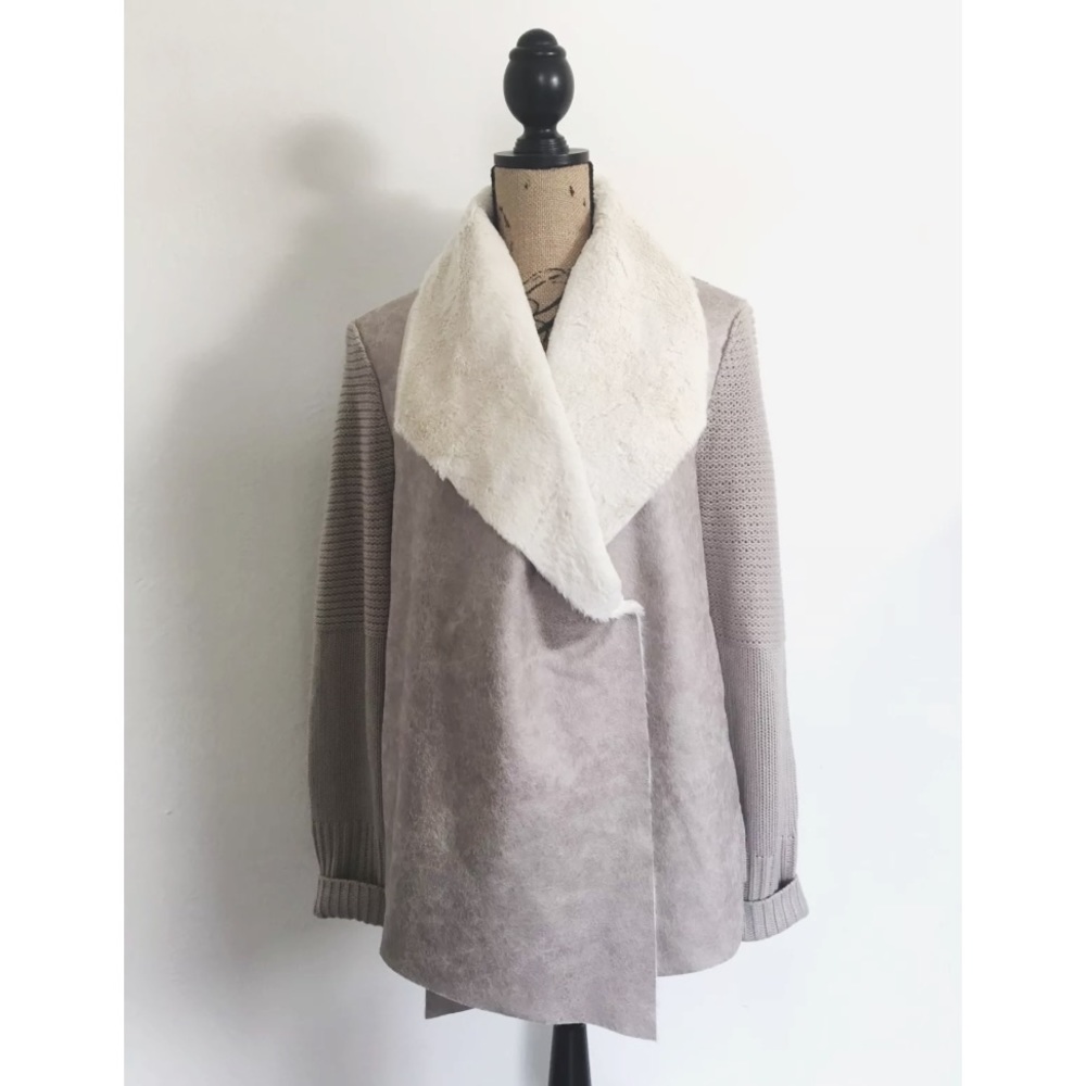 Nordstrom Faux Sherpa Knit Jacket Sweater